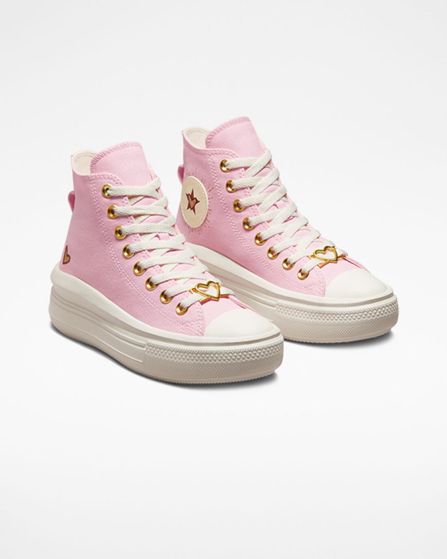 Zapatos Plataforma Converse Chuck Taylor All Star Move Hearts Altas Mujer Naranjas Rosas | PE LE4P52